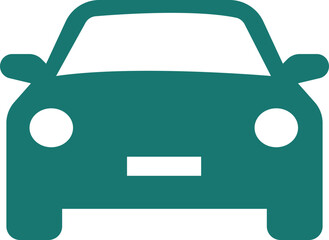 car icon. Vehicle view from the front.Sedan car, vehicle or automobile front view flat vector icon for apps and websites.Sedan car, vehicle or automobile symbol on white background.