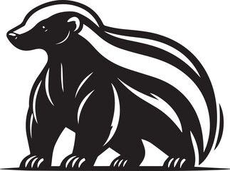 Honey Badger Vector in black and white 