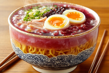 Close-up of a Ramen bowl 