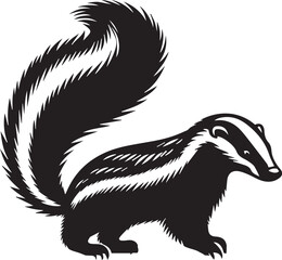 Honey Badger Vector in black and white 