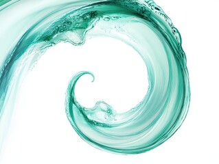 Elegant Green and White Water Swirl With a Minimal Design