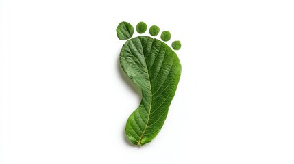 Leaf Shaped Like a Human Footprint Highlighting Eco-Friendly Practices