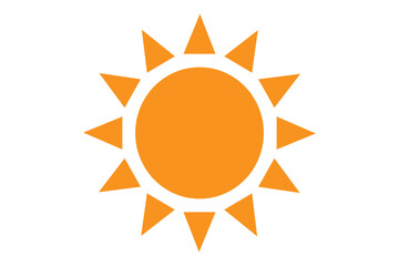 sunny sun sunlight solar heat weather flat icon symbol vector