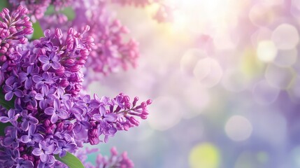 Blossoming Lilac Flowers in Garden on a Sunny Spring Day