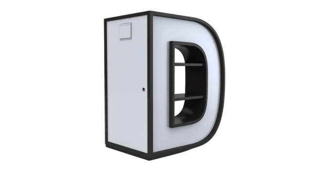 A 3D illustration shows modern computer technology, including a mouse, PC, and data server tower, within a white business equipment box