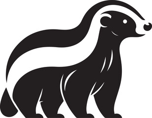 Honey Badger Vector in black and white 