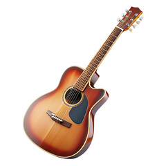 acoustic guitar isolated on white