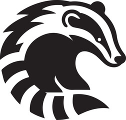 Honey Badger Vector in black and white 