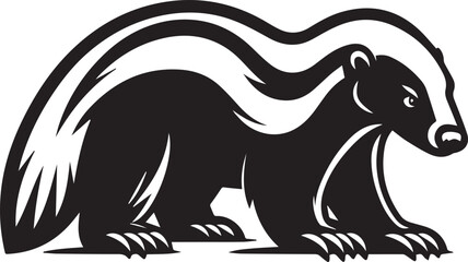 Honey Badger Vector in black and white 