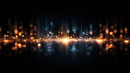 Abstract glowing lights with orange and blue bokeh on a dark background.