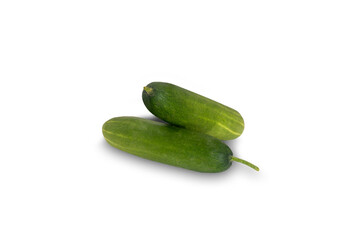 Fresh Organic Short Cucumbers Isolated on White Background
