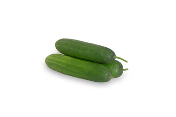 Fresh Green Cucumbers on White Background for Healthy Eating