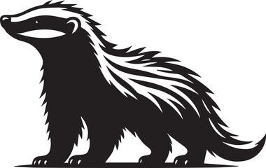 Honey Badger Vector in black and white 