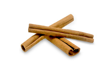 Organic Ceylon Cinnamon Sticks Isolated on White Background