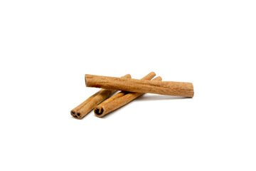 Ceylon cinnamon.Cinnamon sticks isolated on white background.