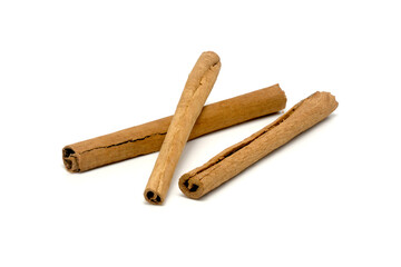 Authentic Ceylon Cinnamon Sticks on White Surface