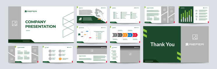 minimalist presentation templates. corporate booklet use in flyer and leaflet, marketing banner, advertising brochure, annual business report, website slider. White green color company profile vector