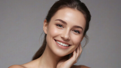 Beautiful young woman with healthy skin and radiant smile