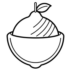 Lemon Sorbet line art vector