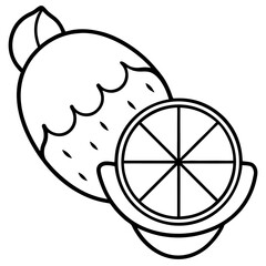 Lemon Sorbet line art vector