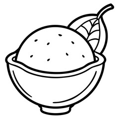 Lemon Sorbet line art vector