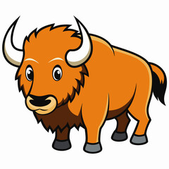 vector illustration of cartoon bull