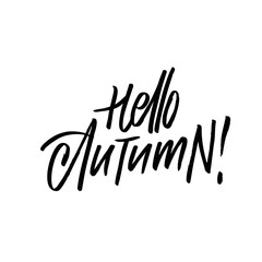 Hello Autumn Handwritten Typography Artwork A beautiful representation of the autumn season