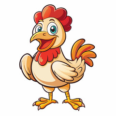 chicken cartoon waving
