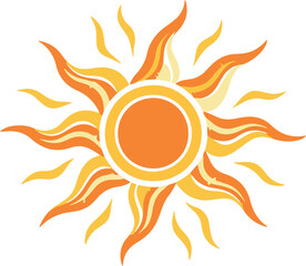 Hand-Drawn Sun Symbol – Sunshine, Warmth, Summer, Radiant, Glow, Energy