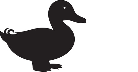 Elegant Black Duck Silhouette A Simple, Versatile Vector Illustration