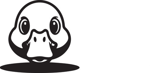Adorable Duckling Illustration Cute Cartoon Duck Face Design