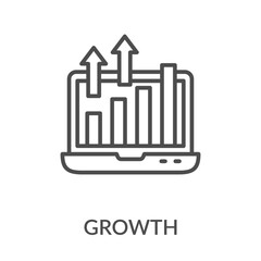 Growth Icon Line Style. Design Vector Illustration