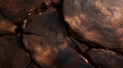 A captivating image of wooden logs displaying rich textures and natural patterns, capturing the essence of nature and the beauty of organic materials in a rustic setting.