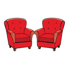 Luxurious red leather club chairs with deep cushioning, classic design, and rich texture. Perfect for adding elegance and comfort to any living or lounge space.