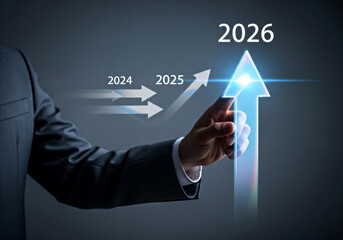 hand points to an upwardtrending arrow symbolizing growth 2026