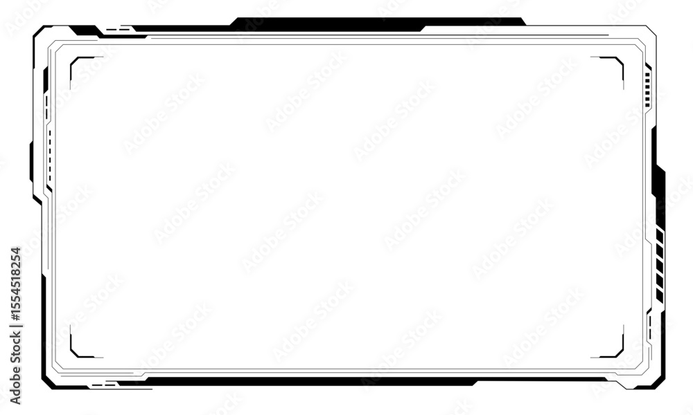 Poster hud frames black user interface elements design modern technology futuristic control panel screen di