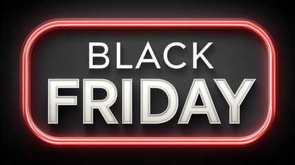 Radiant, neon lettering proclaims Black Friday, igniting anticipation and excitement for incredible deals, perfect for sales promotions and festive marketing.