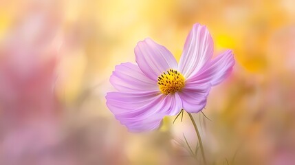 Fototapeta premium Soft Pink Cosmos in a Dreamy Field isolated on transparent background