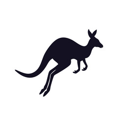 Leaping kangaroo silhouette vector icon.