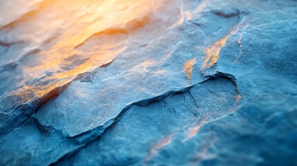 Fototapeta premium Abstract stone texture with blue and orange light with nature background.