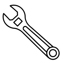 Wrench line art vector