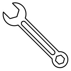 Wrench line art vector