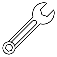 Wrench line art vector