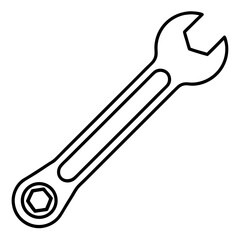 Wrench line art vector