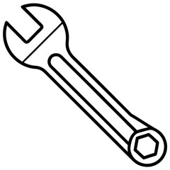 Wrench line art vector