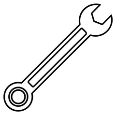Wrench line art vector