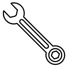 Wrench line art vector