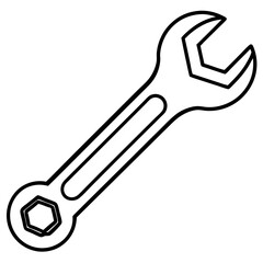 Wrench line art vector