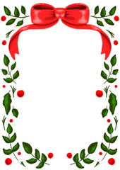 크리스마스 리본 프레임 배경 일러스트