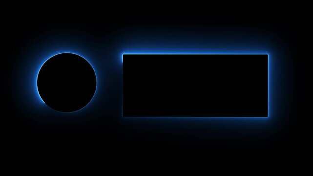 Glowing rectangle neon frame animated background neon frame background with for music video...